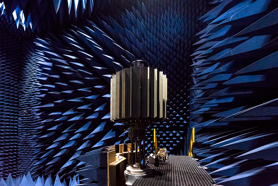 Photo of a LCMR inside the anechoic chamber 